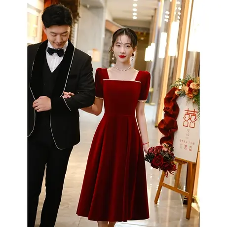 敬酒服2023新款新娘高级感简单大气平时可穿订婚礼服女夏季连衣裙图片