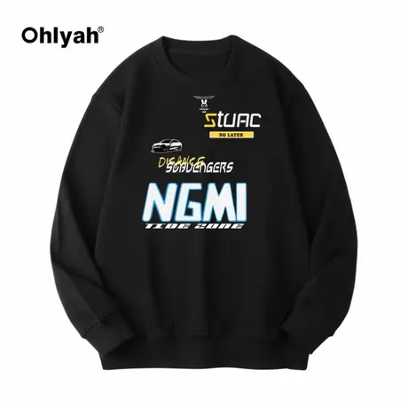 OhlyahNGMI字母印花大码卫衣男潮牌百搭秋冬新款套头圆领cec外套商品大图
