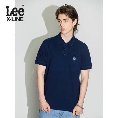 LeeXLINE 22春夏新品标准深蓝色Polo衫男翻领短袖T恤LMT0000245EW图片