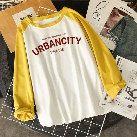 春秋长袖T恤女韩版潮ins学生宽松显瘦百搭港风打底小衫chic上衣服商品大图