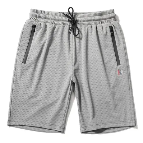 夏季超薄款灰色运动裤冰丝休闲外穿网眼空调裤百搭五分跑步中裤子商品大图