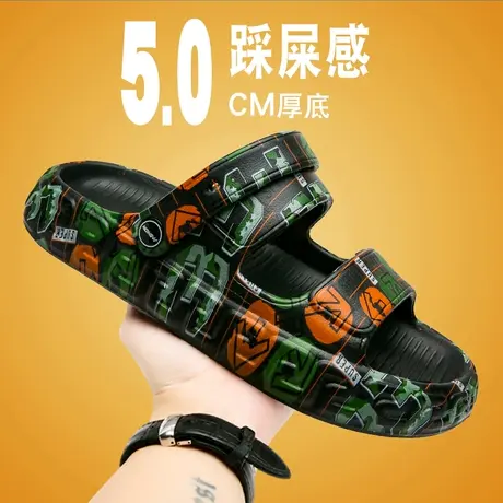 夏日水鞋情侣款雨鞋胶鞋钓鱼鞋踩屎感厨房防滑鞋男高弹一字拖凉鞋商品大图