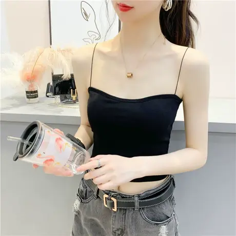 上衣女春季2023新款韩版短款泫雅外穿露脐背心美背网红爆款小吊带图片