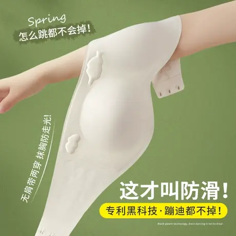 无肩带内衣女夏季薄款无痕内搭隐形美背裹小胸聚拢防滑抹胸文胸罩图片