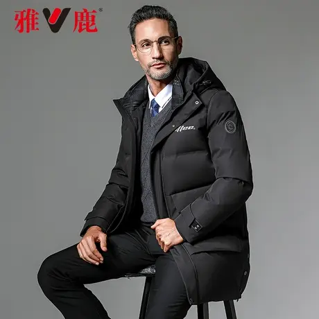雅鹿官方中老年羽绒服男装爸爸冬装中长款加厚新款保暖男士外套A图片