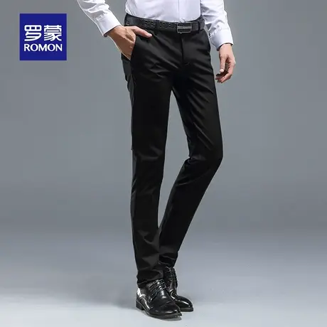 罗蒙官方休闲裤男韩版修身小脚工装长裤子新款商务弹力男士西裤潮图片