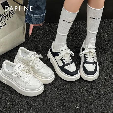 达芙妮厚底小白鞋女款2025新款夏季休闲运动鞋女增高鞋子百搭板鞋商品大图