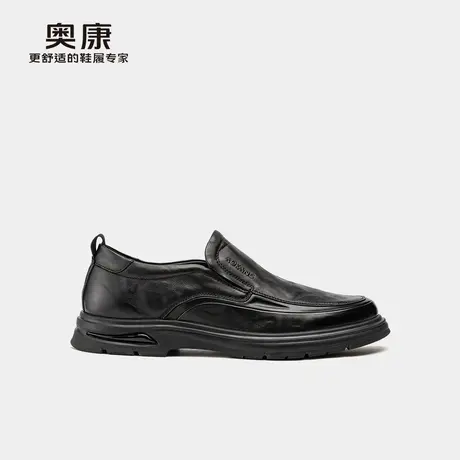 奥康 男鞋2025夏商务休闲皮鞋复古做旧舒适一脚蹬套脚皮鞋商品大图