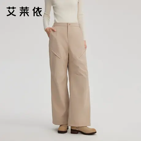 艾莱依新款羽绒裤直筒简约宽松阔腿百搭鸭绒加厚保暖秋冬休闲裤女图片