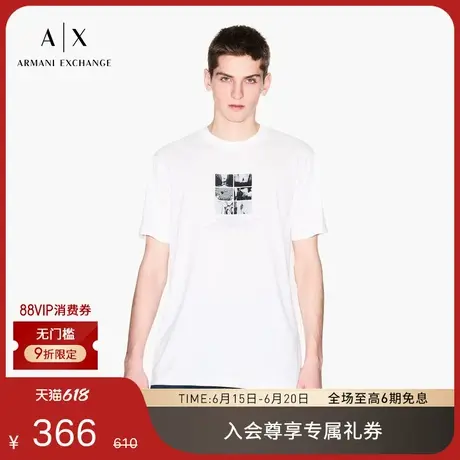 ARMANI EXCHANGE/阿玛尼2025夏季新款男士全棉圆领正肩印花T恤图片