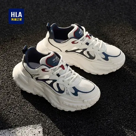 HLA/海澜之家男鞋2025夏季新款网面透气厚底休闲运动跑步老爹鞋男商品大图