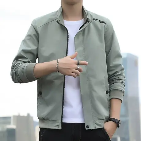 春秋季外套男2023新款立领夹克衫潮流百搭休闲风衣褂子男装上衣服商品大图