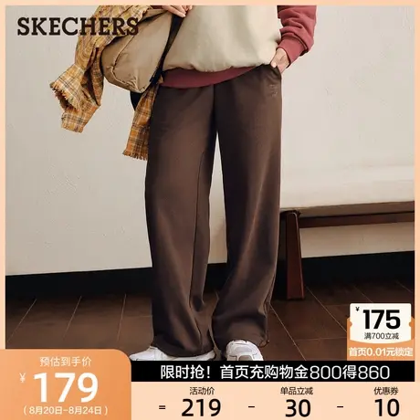 斯凯奇2025秋季女士宽松长裤高腰显瘦直筒裤气质百搭休闲裤阔腿裤商品大图