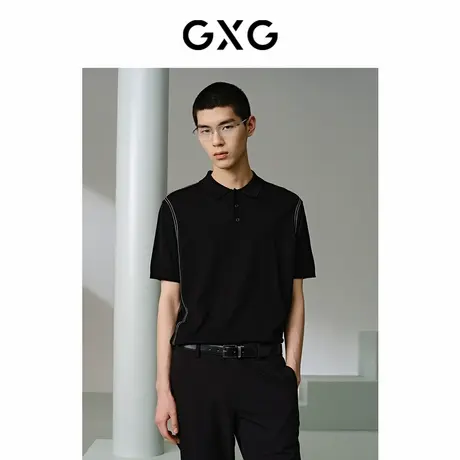 【X】GXG男装明线绣花设计polo衫男24年夏季品G24X242036图片