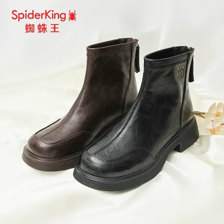 SPIDER KING/蜘蛛王正品切尔西女靴2025秋新款短筒单里爆款马丁靴商品大图