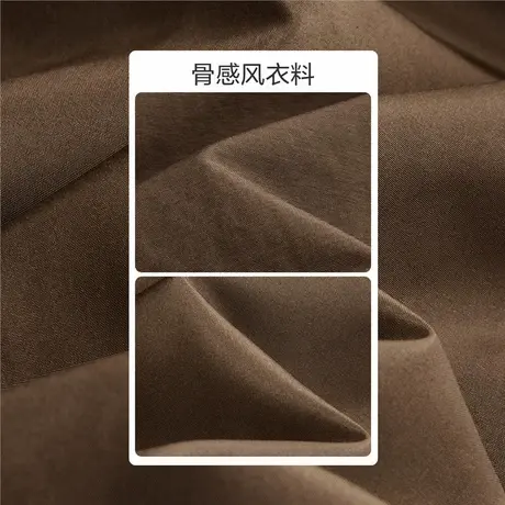 佐丹奴外套女装立领暗门襟绑带插肩中长款梭织风衣外套 18374816商品大图