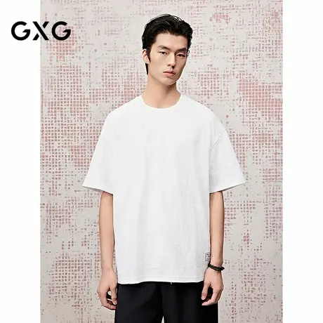 [商场同款]GXG男装 圆领T恤肌理提花短袖针织25夏新品G25X442115图片