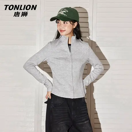 唐狮官方短款女外套2026新款今年流行爆款春季卫衣开衫立领上衣VC商品大图