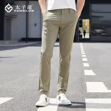 商场同款太子龙休闲裤男士春秋季长裤商务纯色直筒卡其裤男长裤子商品大图