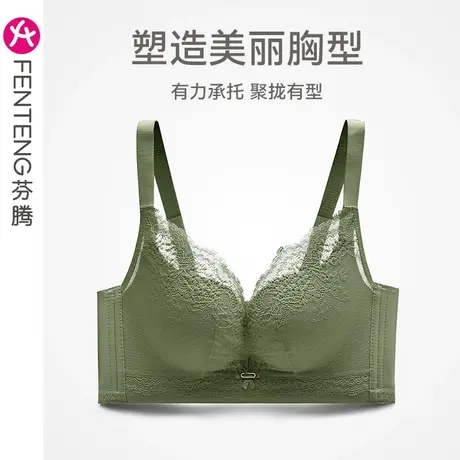 芬腾内衣女无钢圈小胸聚拢性感防下垂大胸显小蕾丝调整型文胸胸罩商品大图
