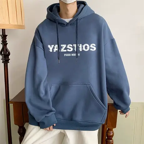 连帽卫衣男春秋季ins潮牌加绒外套宽松重磅美式高街vintage上衣服图片