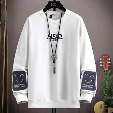 卫衣男春秋宽松休闲百搭印花长袖t恤男生青少年圆领打底衫上衣服商品大图