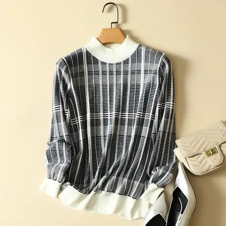 半高领毛衣套头打底衫女春装2024年新款内搭爆款宽松洋气针织衫女图片