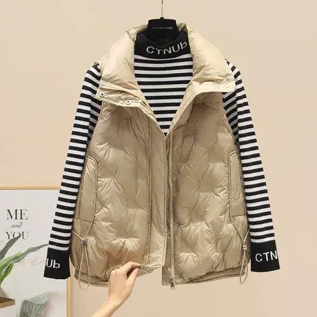 羽绒棉马甲女款外穿2023年新款宽松立领马夹背心外搭秋冬外套潮款商品大图