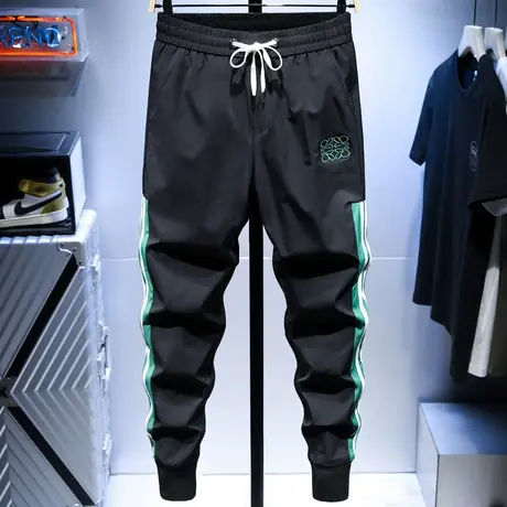 夏季薄款冰丝休闲裤男潮牌工装裤男运动裤帅气百搭运动裤男韩版潮图片