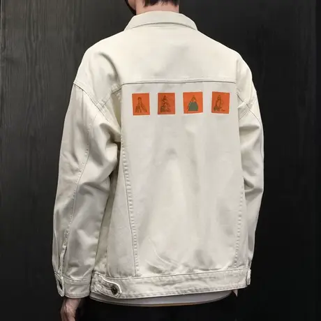 春秋牛仔外套男上衣设计感2024新款秋装潮牌休闲工装男士夹克大码图片