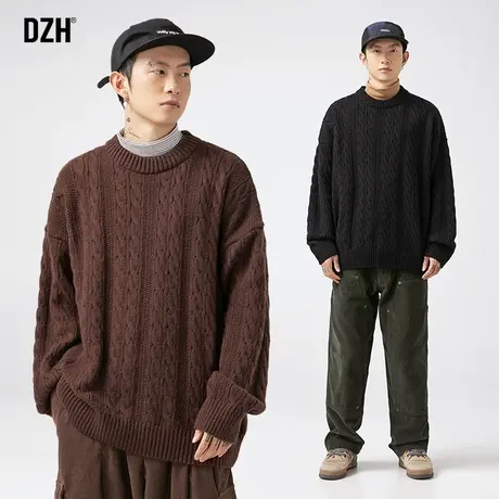 男士慵懒风毛衣男冬款宽松高级感线衣外套男装2024新款针织打底衫商品大图