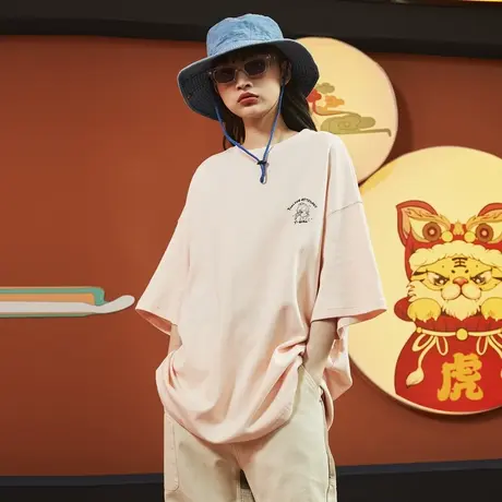 唐狮唐潮少女T恤夏新款纯棉短袖印花上衣设计感小众别致衣服图片