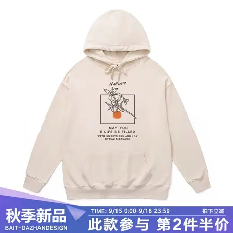 oversize连帽卫衣情侣秋冬装韩系慵懒风ins清新橘子印花上衣外套商品大图