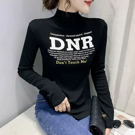 加厚半高领打底衫女内搭秋冬设计感小众洋气上衣修身百搭长袖T恤商品大图
