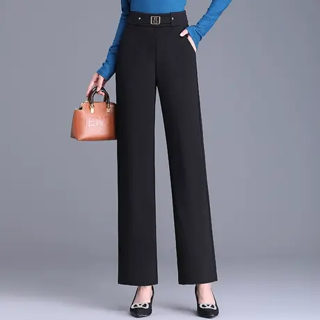 坠感直筒西装裤女2023秋季新款高腰气质通勤长裤显瘦职业阔腿裤子图片