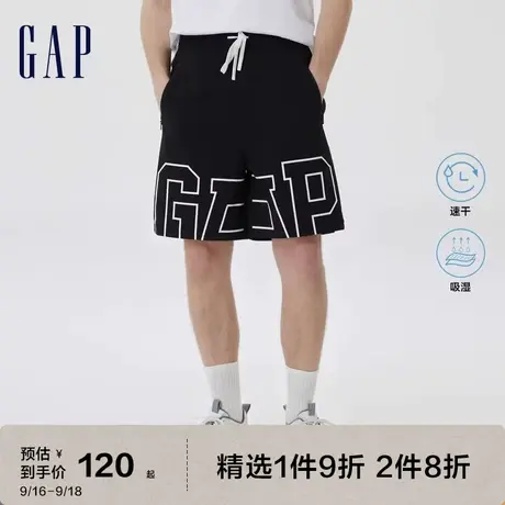 Gap男女装夏季2023新款LOGO高腰吸湿速干休闲裤669146潮流短裤图片