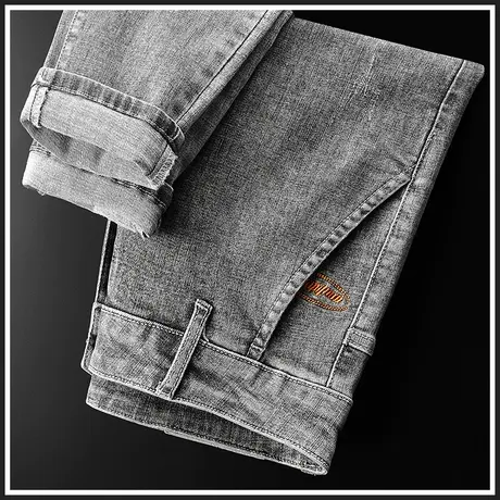 灰色牛仔裤男款秋季春秋款高级休闲长裤子男裤秋冬款2023新款秋天商品大图