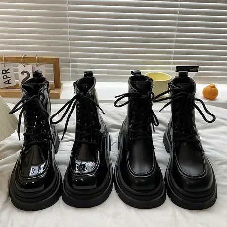 小众马丁靴女学生2023年夏季新款薄款透气百搭复古英伦风短靴潮商品大图