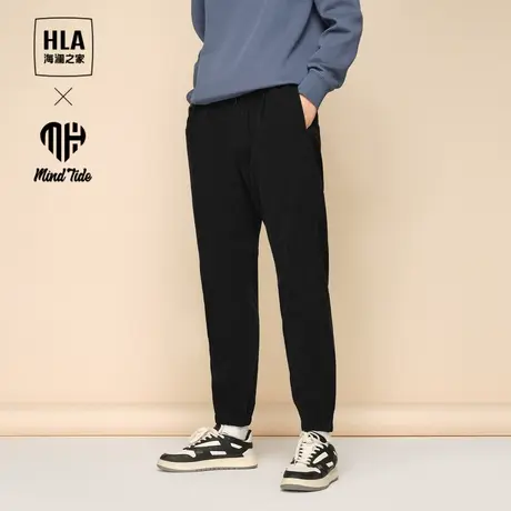 HLA/海澜之家循迹亦心即为系列卫裤23秋冬抽绳系带宽松休闲裤男商品大图