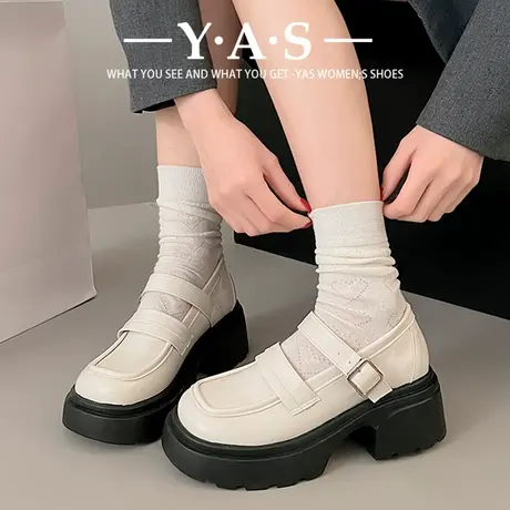 厚底黑色漆皮玛丽珍小皮鞋女2024春季复古学院风百搭单鞋配裙子潮商品大图