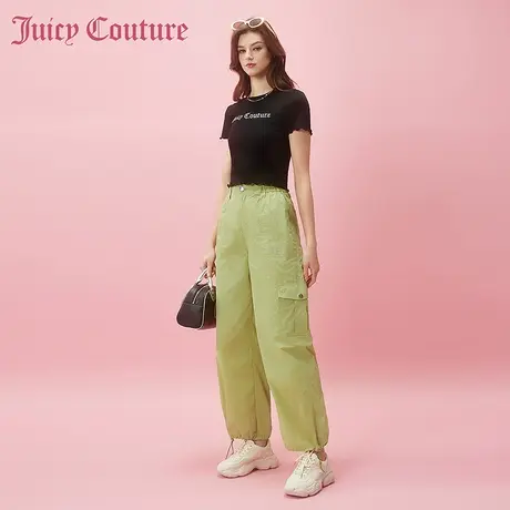 Juicy Couture橘滋2024早春日穿搭新款反光印花工装女士休闲装裤商品大图