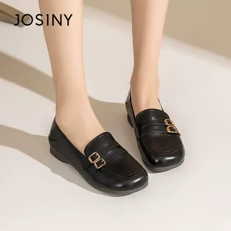 Josiny/卓诗尼乐福女鞋2023秋季新款时尚百搭休闲通勤小皮鞋单鞋商品大图