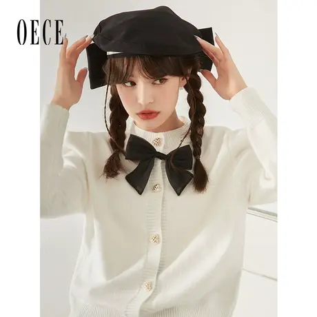 Oece设计感甜美针织衫开衫秋季新款女装秋冬女士小衫毛衣外套图片