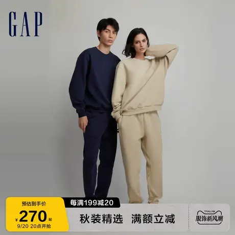 Gap男女装秋冬2023新款LOGO碳素软磨抓绒卫衣807041运动休闲上衣图片