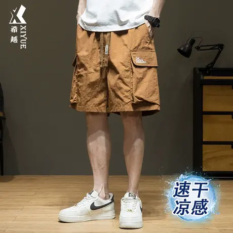 薄款速干工装短裤男冰丝2025夏季新款胖子大码男生五分裤休闲裤子图片