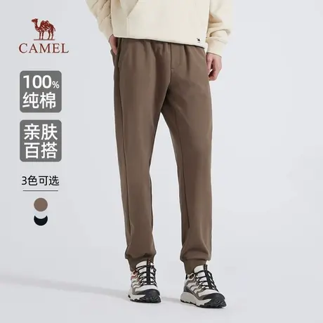 骆驼男装纯棉休闲裤子男士2025新款秋冬季牛奶丝亲肤束脚运动卫裤商品大图