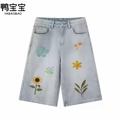 YBB/鸭宝宝印花休闲牛仔短裤品牌商品大图