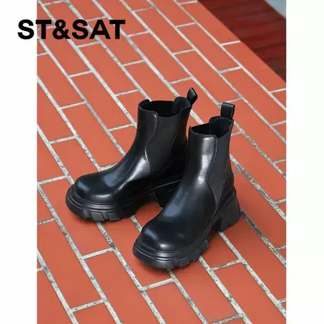 St&Sat/星期六靴子女长靴厚底百搭网红爆款法式长统靴秋冬时髦商品大图