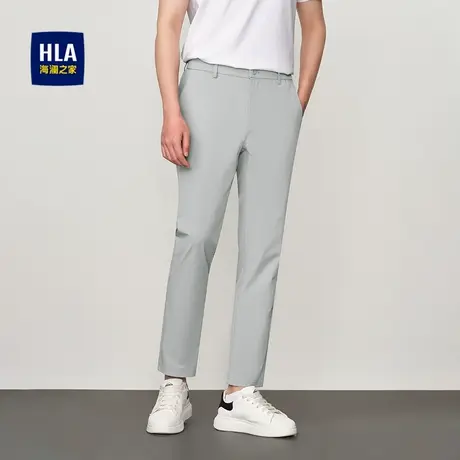 HLA/海澜之家弹力休闲裤2025夏秋新款轻薄简洁大气舒适直筒裤子男商品大图