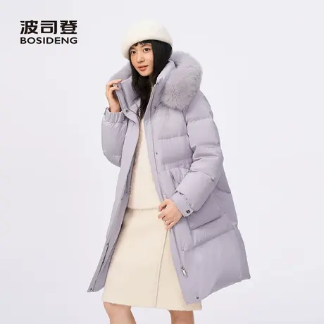 波司登2025新款羽绒服女时尚休闲加厚连帽过膝中长款大毛领保暖商品大图